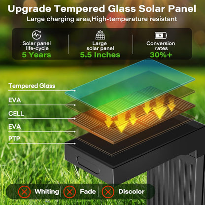 Solar Pathway Lights Outdoor 4Pack, 400LM Motion Sensor Walkway Lights with Warm/Cool White, 12H