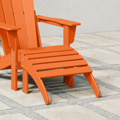 WestinTrends Outdoor Ottoman, Patio Adirondack Ottoman Foot Rest, All Weather Poly Lumber Folding