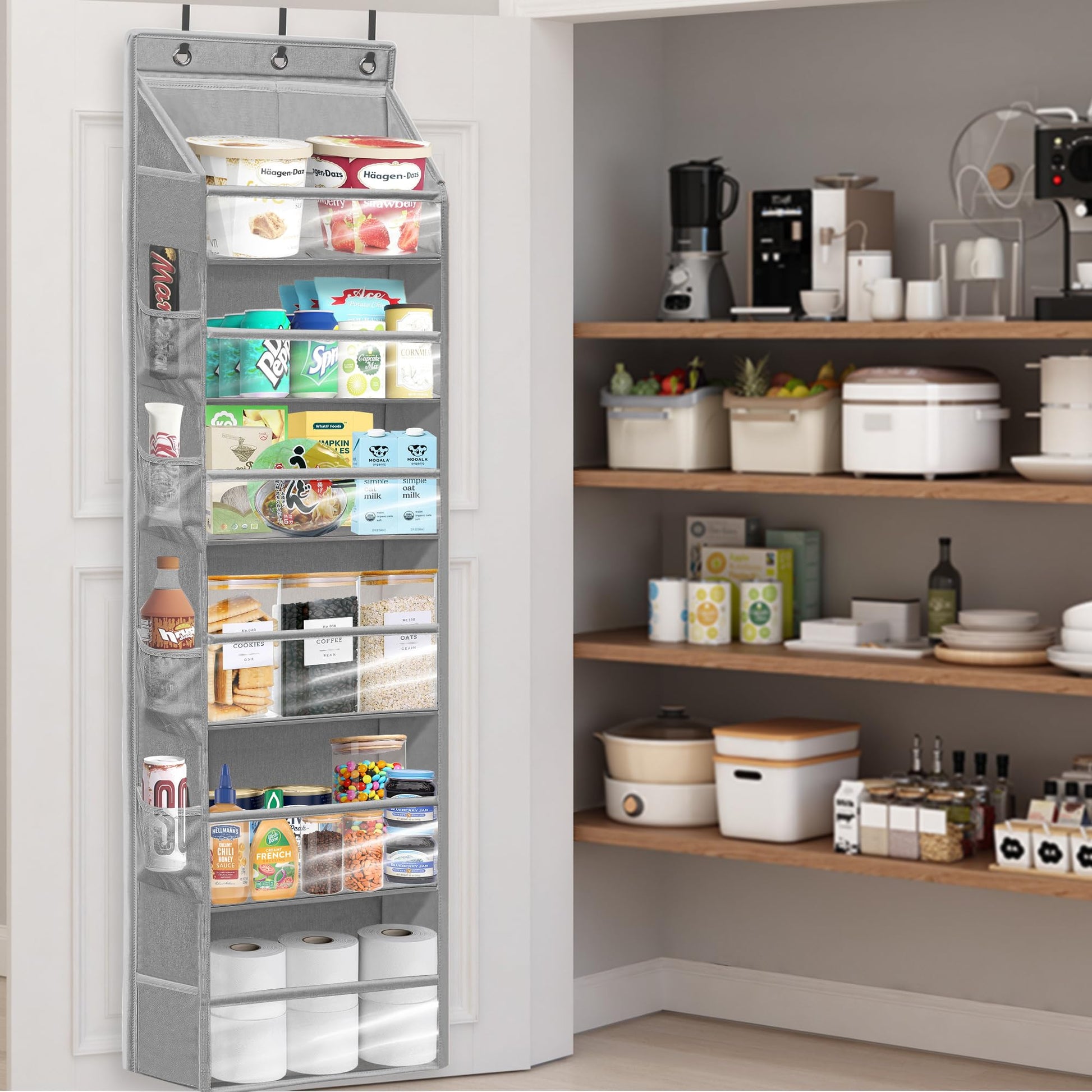STORAGEIDEAS Over Door Organizer with 6 Extra Large Pockets 12 Side Pockets, Sturdy Closet Storage