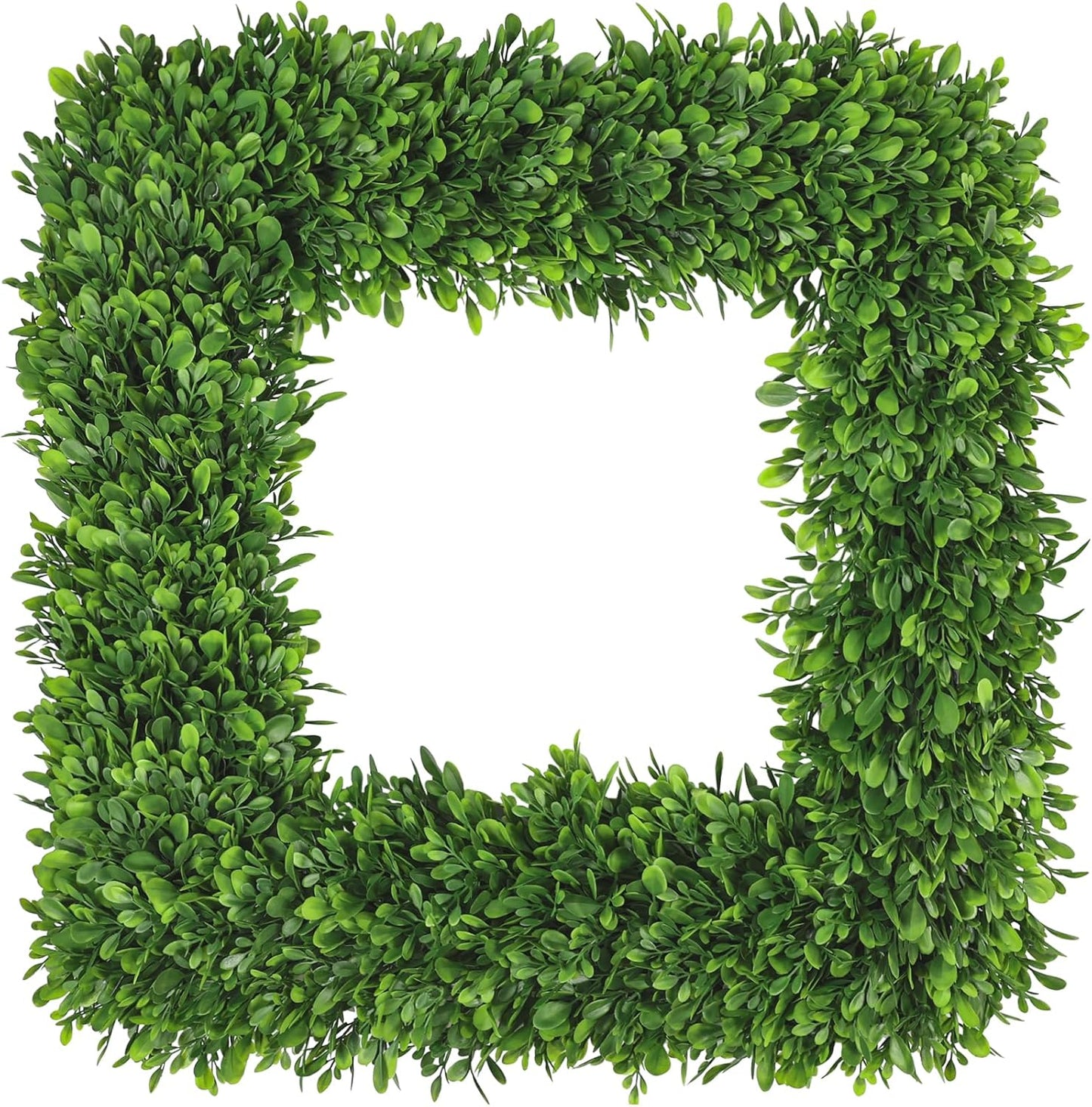 Artgar 22Inch Boxwood Wreath, Spring Wreaths for Front Door, Realistic Green Square Boxwood Wreath