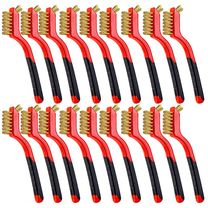 Wire Scratch Brush Set Soft Grip for Rust, Dirt & Paint Scrubbing with Deep Cleaning (18, 18PCS