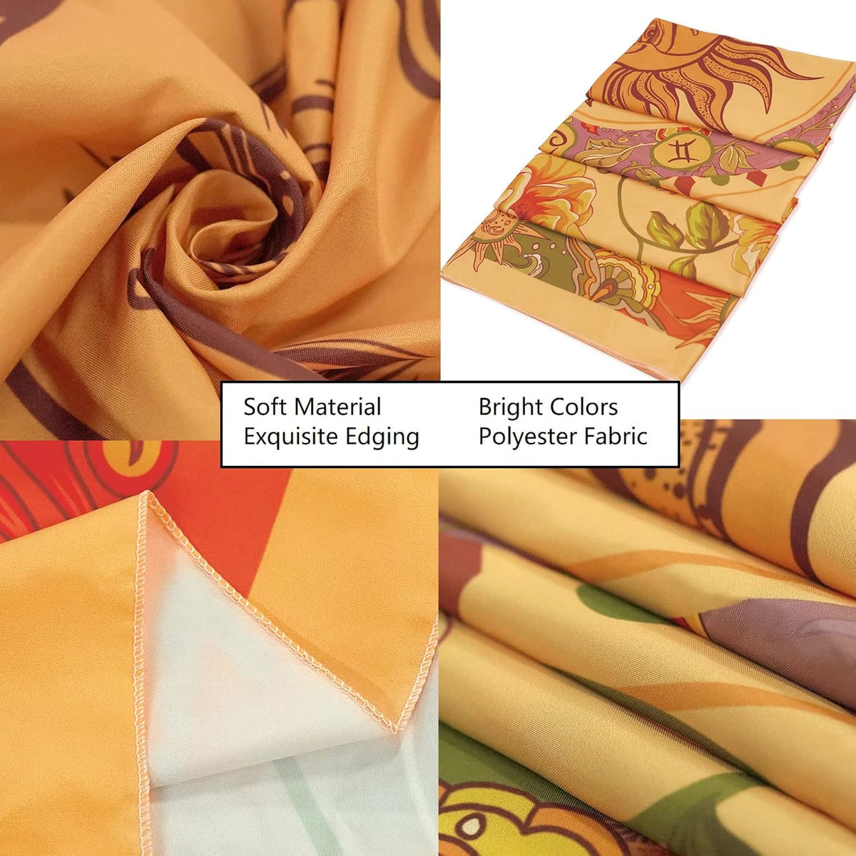 Aipon Yellow Sun and Moon Tapestry Indie Tapestries Boho Orange Flower Floral Tapestry Wall Hanging