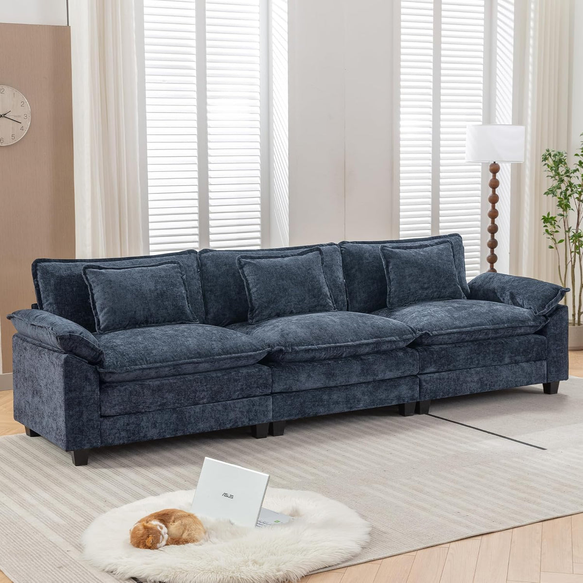 URRED Modular Sectional Sofa Comfy Cloud Couch, Modern Chenille Sofa Sleeper Deep Seat Couches with