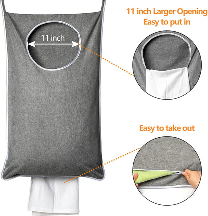XL Hanging Laundry Hamper, Extra Large Tear-resistance Door Hamper with 2 Types Hooks for Dirty
