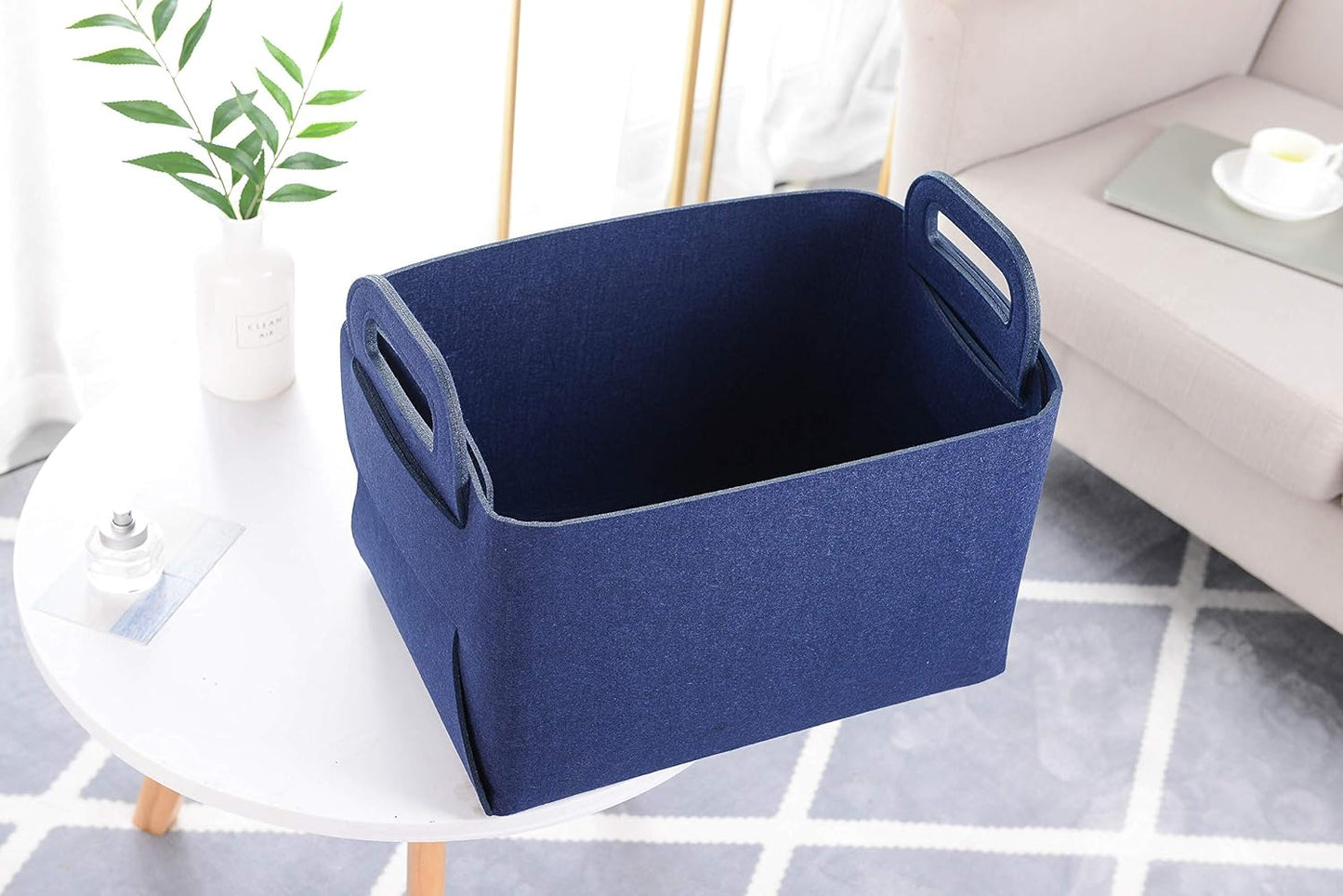 Minoisome Storage Basket Felt Storage Bin Collapsible& Convenient Box Organizer with Carry Handles