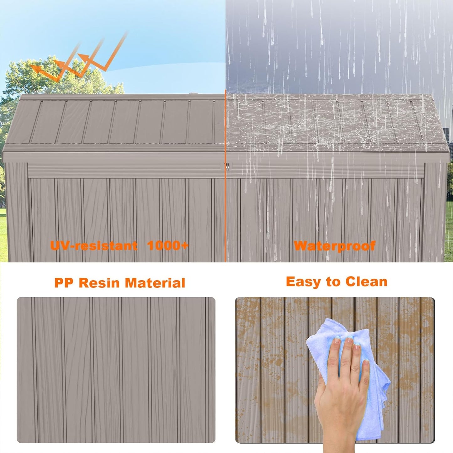 150 Gallon Resin Deck Box, Lockable Patio Outdoor Storage Box for Furniture, Garden Tools and Tools