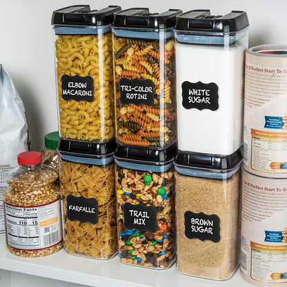 Shazo Airtight Food Storage Containers with Lids - 6 PC BPA Free Clear Plastic Cereal Containers
