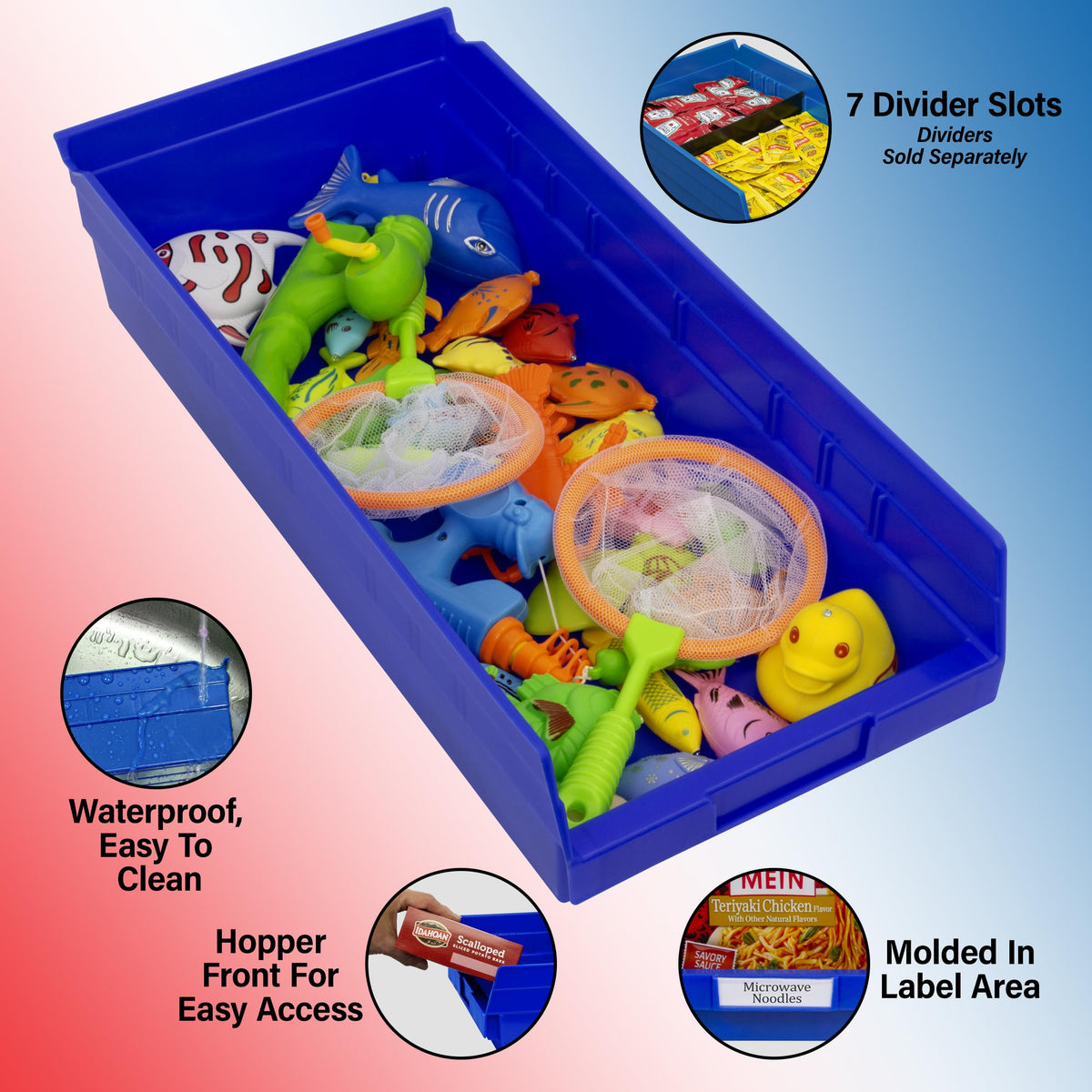 Akro-Mils 30158 Heavy Duty Plastic Shelf Bins, 18"x 8"x 4", Yellow, 12-Pack