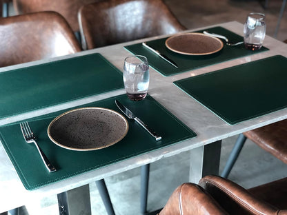 Set of 8 Faux Leather Placemats, PU Table Mats, Waterproof, Stain Resistant, Heat Resistant, Easy