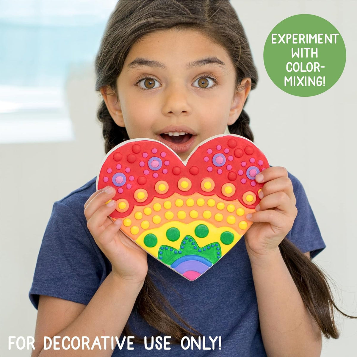Creative Roots Paint Your Own Stepping Stones Multipack with Butterfly, Unicorn, & Heart, 3 Ceramic
