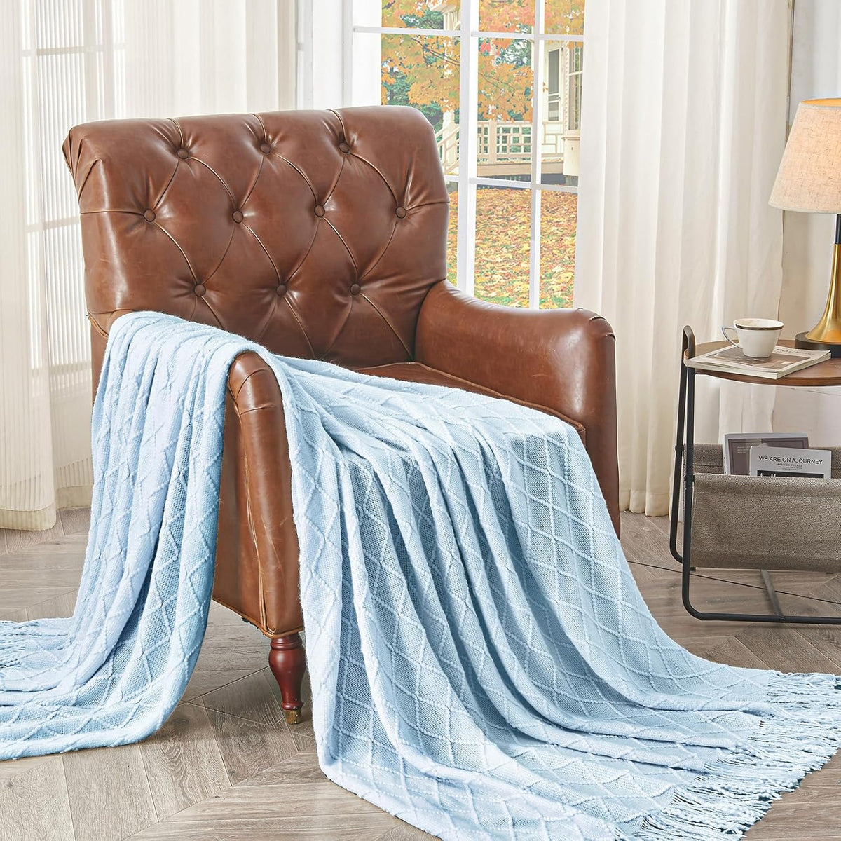 inhand Knitted Throw Blanket for Couch and Bed, Soft Living Room Home Decor Knitted Blanket with