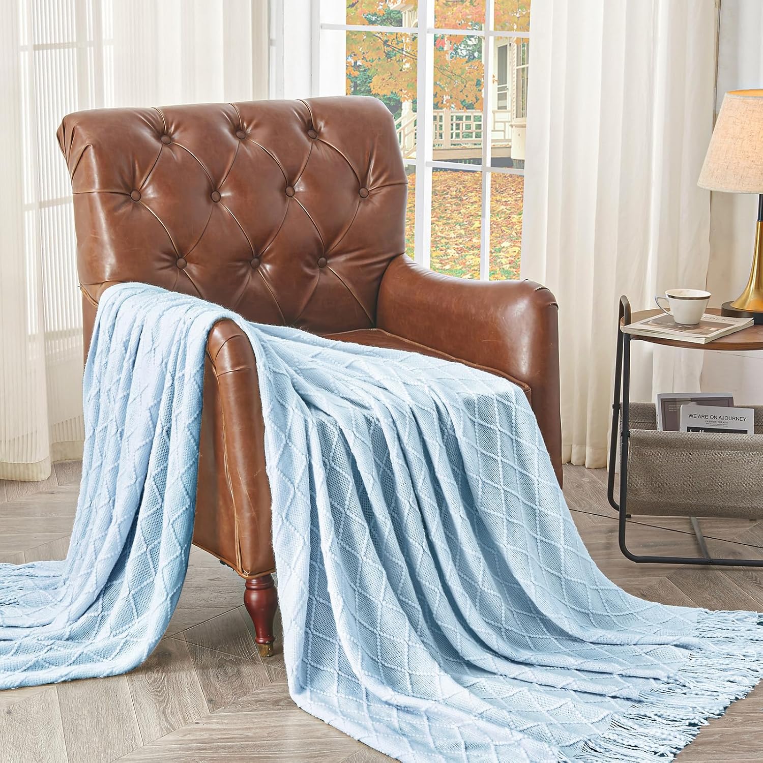inhand Knitted Throw Blanket for Couch and Bed, Soft Living Room Home Decor Knitted Blanket with