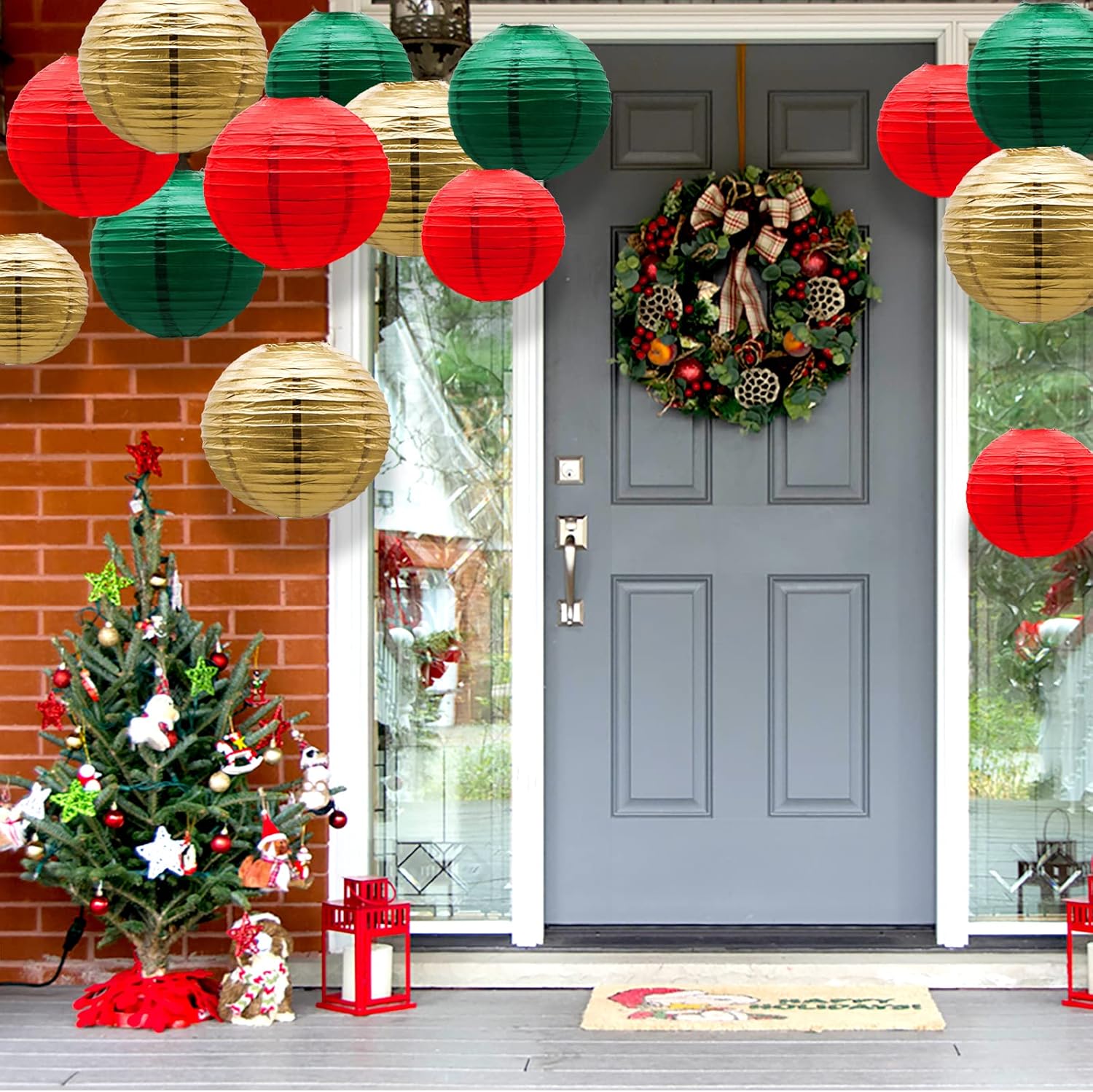 ADLKGG Paper Lanterns Decorative, Round Hanging Lantern for Italian Party Mexico Party Graduation