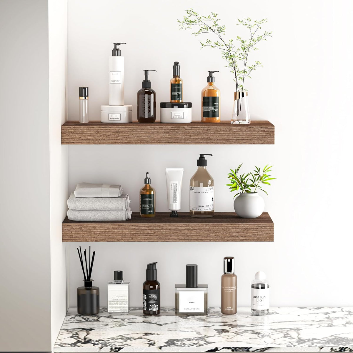 Fun Memories Floating Shelves - 16 Inch Wall Shelf for Decor & Storage - Wall Mounted Display