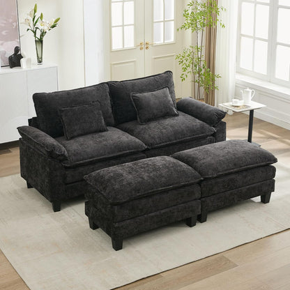 URRED Modular Sectional Sofa Comfy Cloud Couch, Modern Chenille Sofa Sleeper Deep Seat Couches with