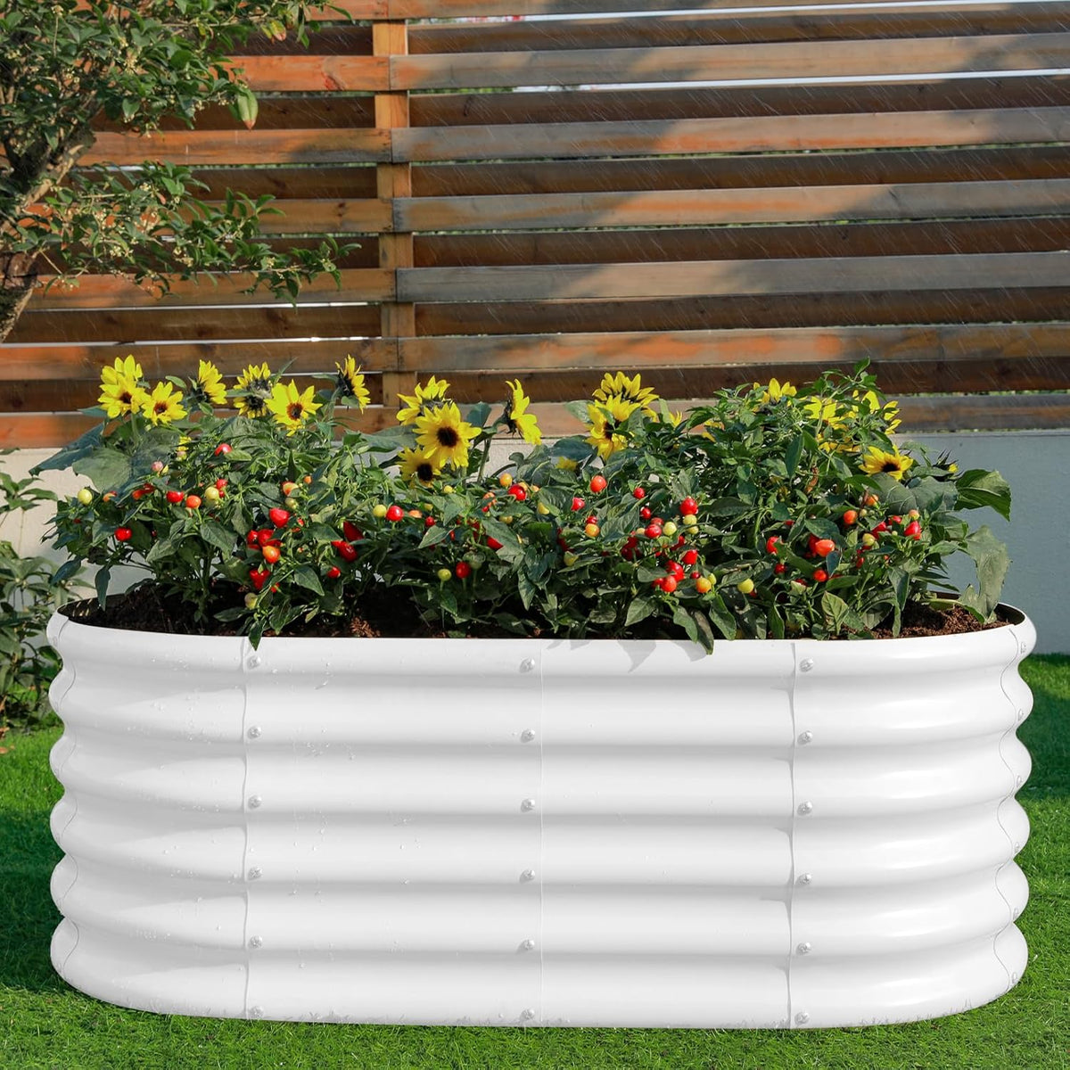 Land Guard 18“ Tall 4×2ft Galvanized Raised Garden Bed Kit, Galvanized Planter Garden Boxes