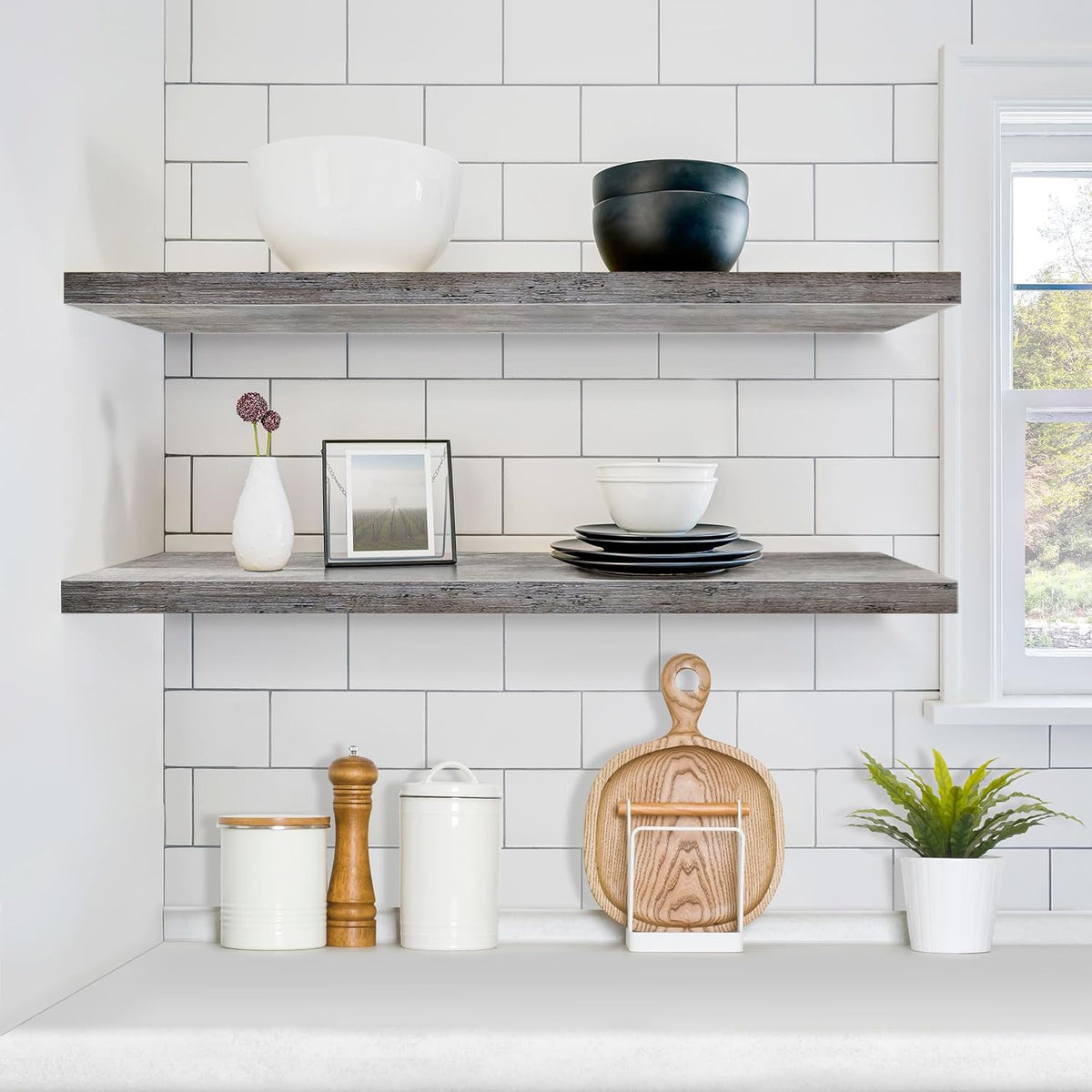 Sorbus Floating Shelves for Wall - 35 Inch Long Bathroom Shelves, Wall Decor for Bedroom, Kitchen