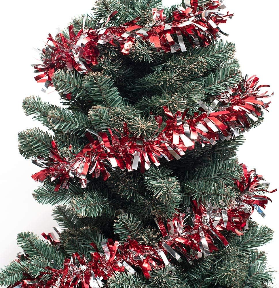 Anderson's Red & Silver Metallic Tinsel Twist for Trailer Or Golf Cart, 4 inches Wide x 25 ft Long