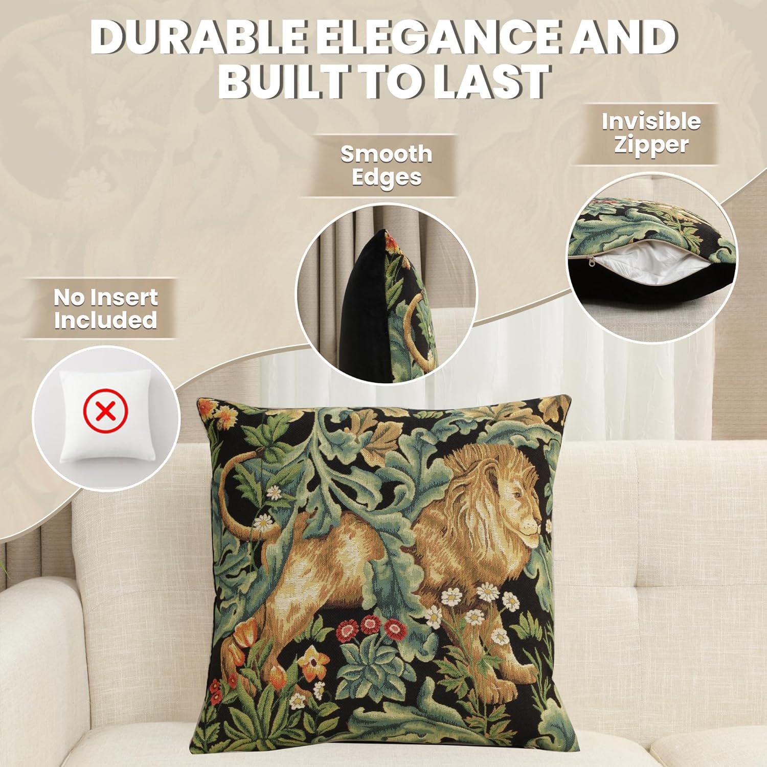 Charlotte Home Furnishings Throw Pillow Covers, Decorative Boho Pillow Covers for Couch, Living
