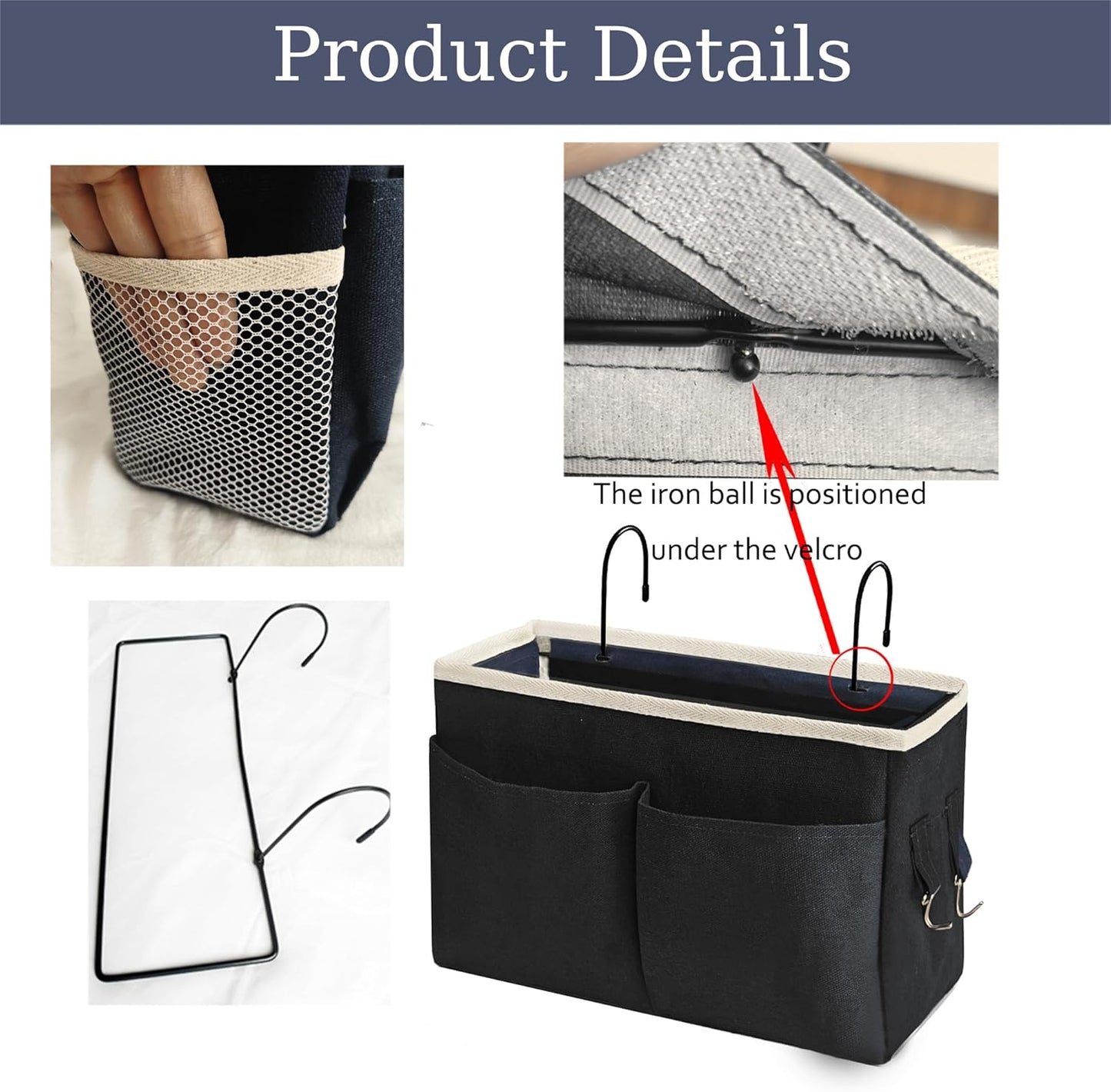 Bedside Caddy/Bedside Hanging Storage Bag Multi-Function Caddy for Bunk bed Hospital Beds Dorm Bed