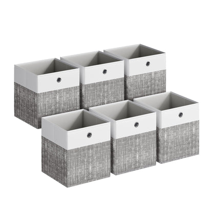 SONGMICS Storage Cubes, Set of 6 Foldable Fabric Storage Boxes, Cube Organizer Boxes with Handles