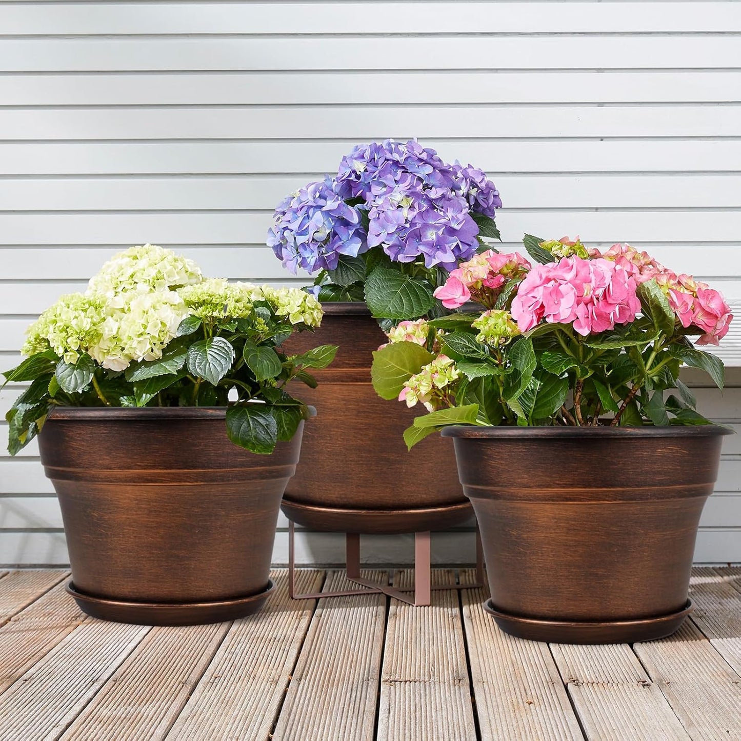 Plant Planters Pots Set of 6 Pack 6 Inch, Plastic Flower Pot for Indoor Plants with Drainage Holes