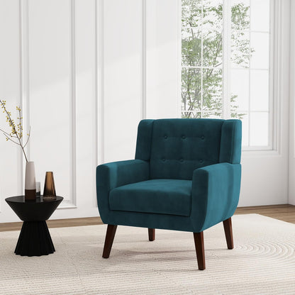 UIXE Accent Chair, Velvet Upholstered Armchair for Living Room, Modern Club Arm Chairs Comfy Single