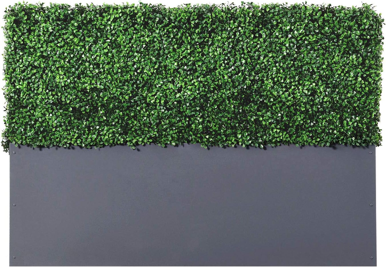 AGPL Upgraded Artificial Boxwood Hedge Wall with Gray Color Planter Box (33.5" Height 48" Width 12"