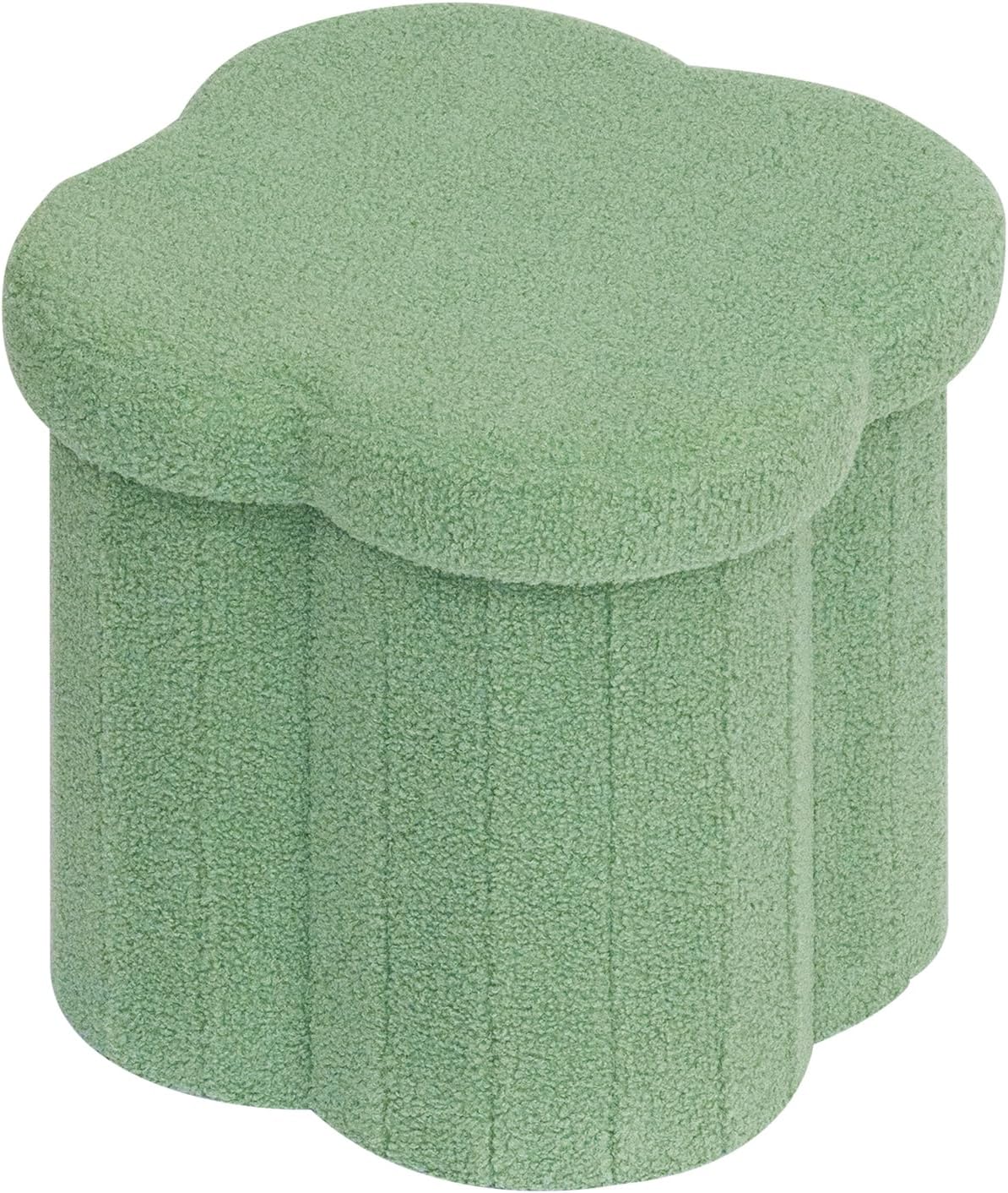 B FSOBEIIALEO Storage Ottoman Cube, Flowers Shaped Ottomans with Storage Foot Stool Footrest
