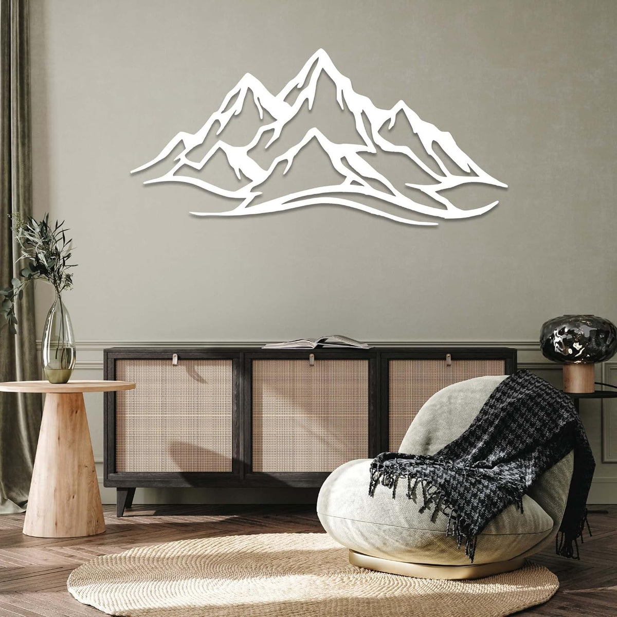 METALPLEX Mountain Range Metal Wall Art - Fade-Resistant and Rust-Free Indoor & Outdoor Aluminum