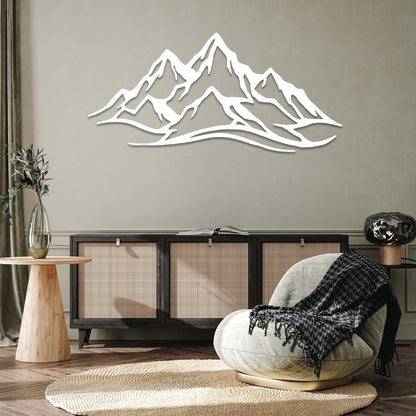 METALPLEX Mountain Range Metal Wall Art - Fade-Resistant and Rust-Free Indoor & Outdoor Aluminum