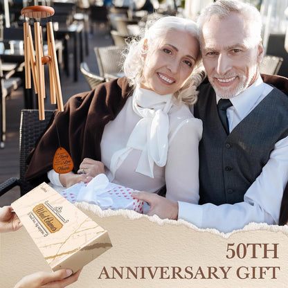 50th Wedding Anniversary Wind Chime, Happy 50th Anniversary Romantic Gifts for Couple, Parents
