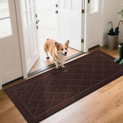 BEQHAUSE Dirt Trapper Door Mat 24" x 60", Doormat Non-Slip Entryway Rugs Washable, Dog Door Mat