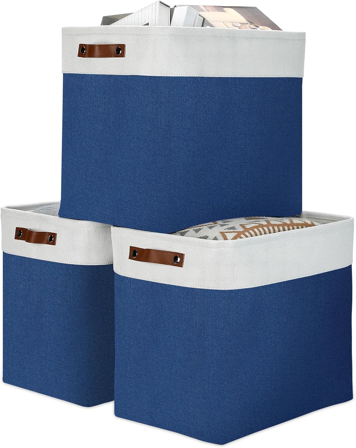 DULLEMELO 51L Large Baskets for Storage, Large Rectangular Baskets for Shelves [3 Pack], Blanket