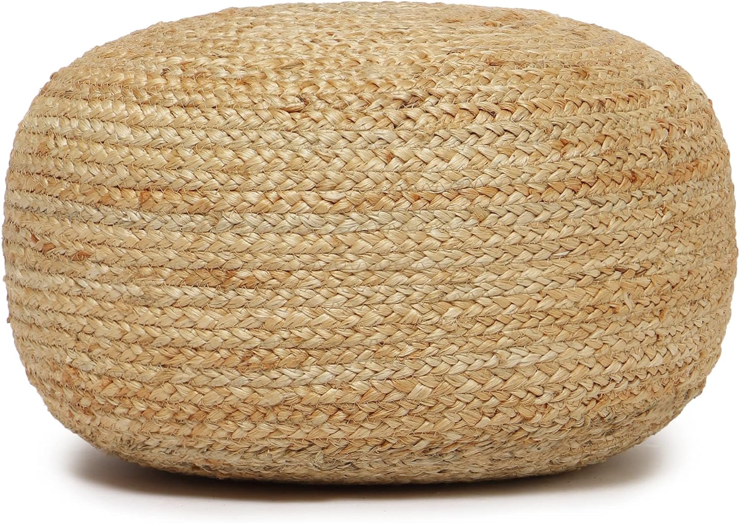 REDEARTH · Jute Circular Low Pouf Ottoman - Braided Pouffe Accent Sitting Round Footrest for Living
