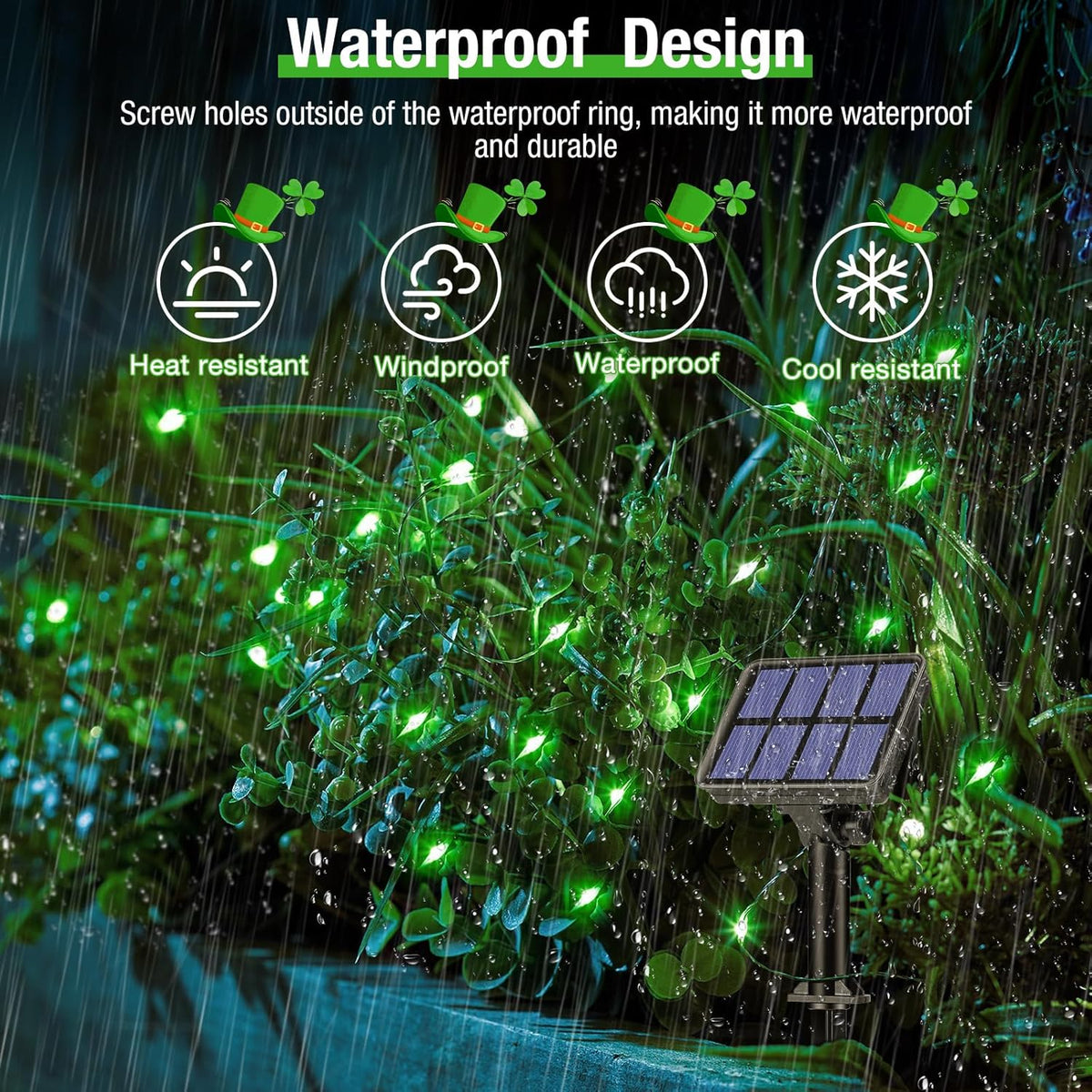 btfarm 4 Pack Solar String Lights Outdoor, 320LED 132FT Halloween Solar Fairy Lights Outside