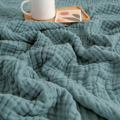 EMME Cotton Blanket Queen Size for Bed Soft Large Muslin Bed Blankets 90"x90" Lightweight