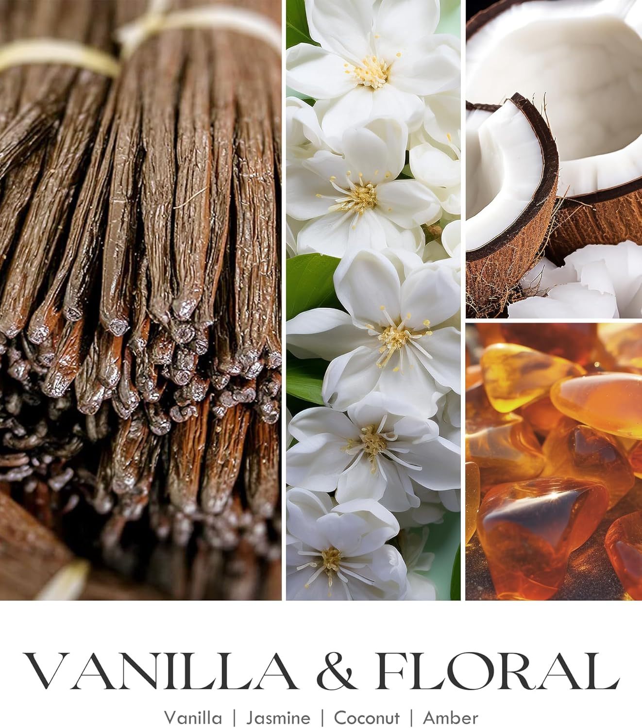 AOOVOO Vanilla Scented Candles for Women - Aromatherapy Candle with Crystals Inside, 10oz Soy