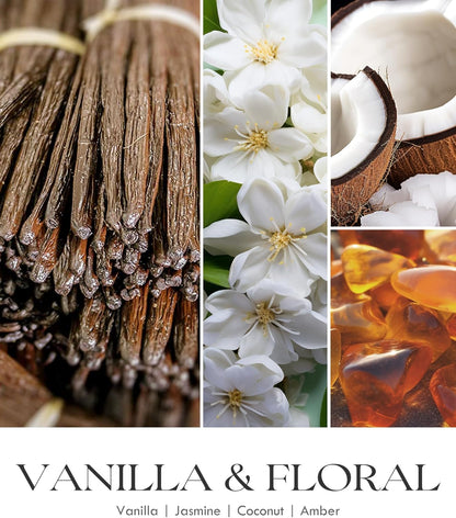 AOOVOO Vanilla Scented Candles for Women - Aromatherapy Candle with Crystals Inside, 10oz Soy
