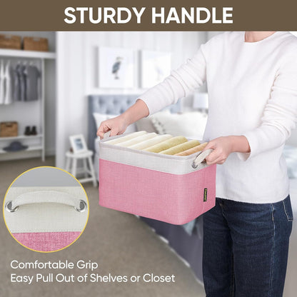 BALEINE 1 Pack Fabric Storage Bins for Shelves, Linen Storage Baskets for Organizing, Decorative
