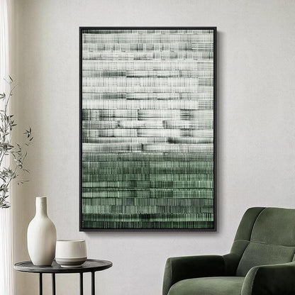 Framed Green Abstract Canvas Wall Art, Modern Art Prints Paintings Artwork for Walls, Minimalist