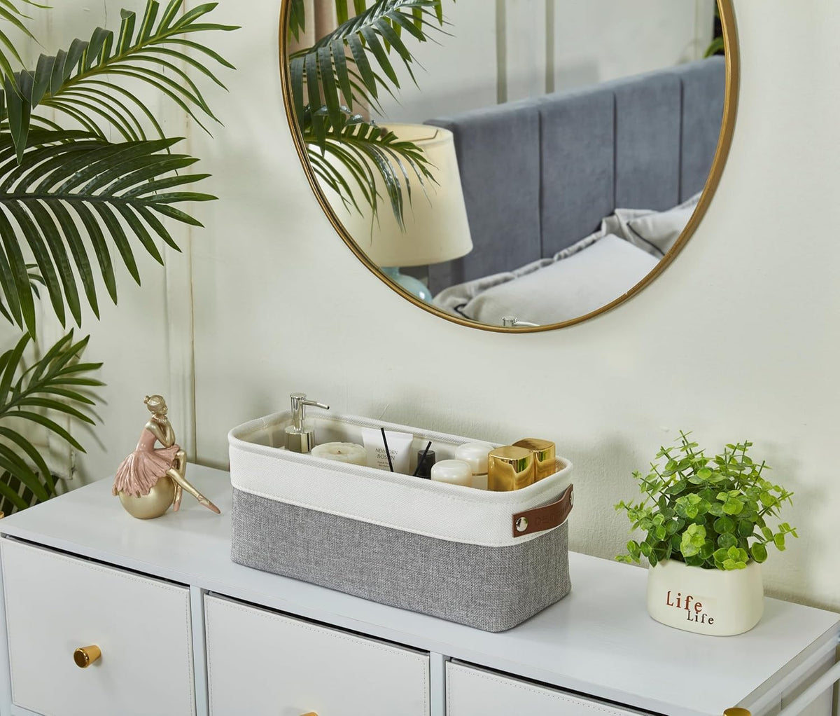 DECOMOMO Narrow Storage Bins Small Baskets for Organizing Bathroom, Toilet Tank, Towel Storage
