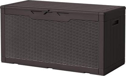 Devoko 97 Gallon Deck Box, Waterproof Resin Outdoor Storage Box for Outside and Patio, Large