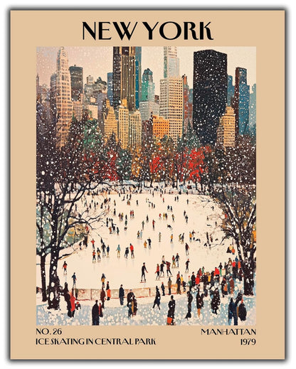 Retro Vintage New York Wall Art Print - 11x14 Unframed Poster - New York City Souvenirs, Cute