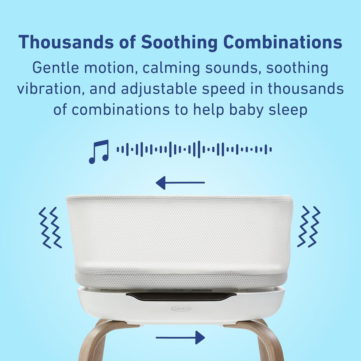 Graco SmartSense Soothing Baby Bassinet – Smart Newborn Bassinet Detects and Automatically Responds