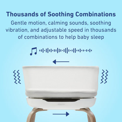 Graco SmartSense Soothing Baby Bassinet – Smart Newborn Bassinet Detects and Automatically Responds