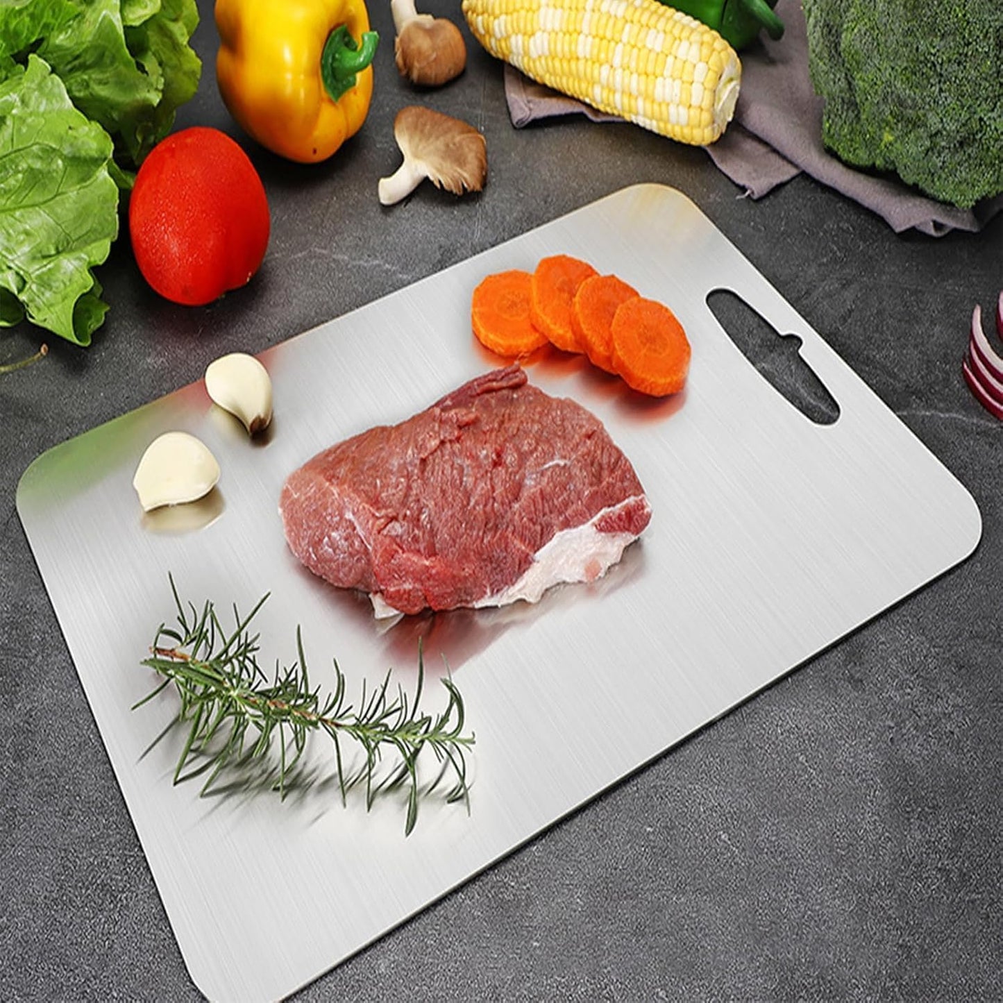 Titanium Cutting Board - 2025 New Upgrade 100% Pure Titanium Cutting Boards for Kitchen Double