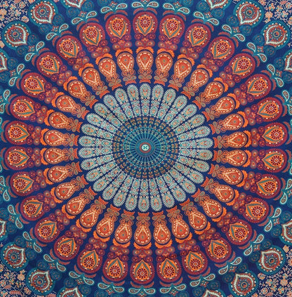 Bless International Handmade Indian hippie Bohemian Psychedelic Peacock Mandala Wall hanging