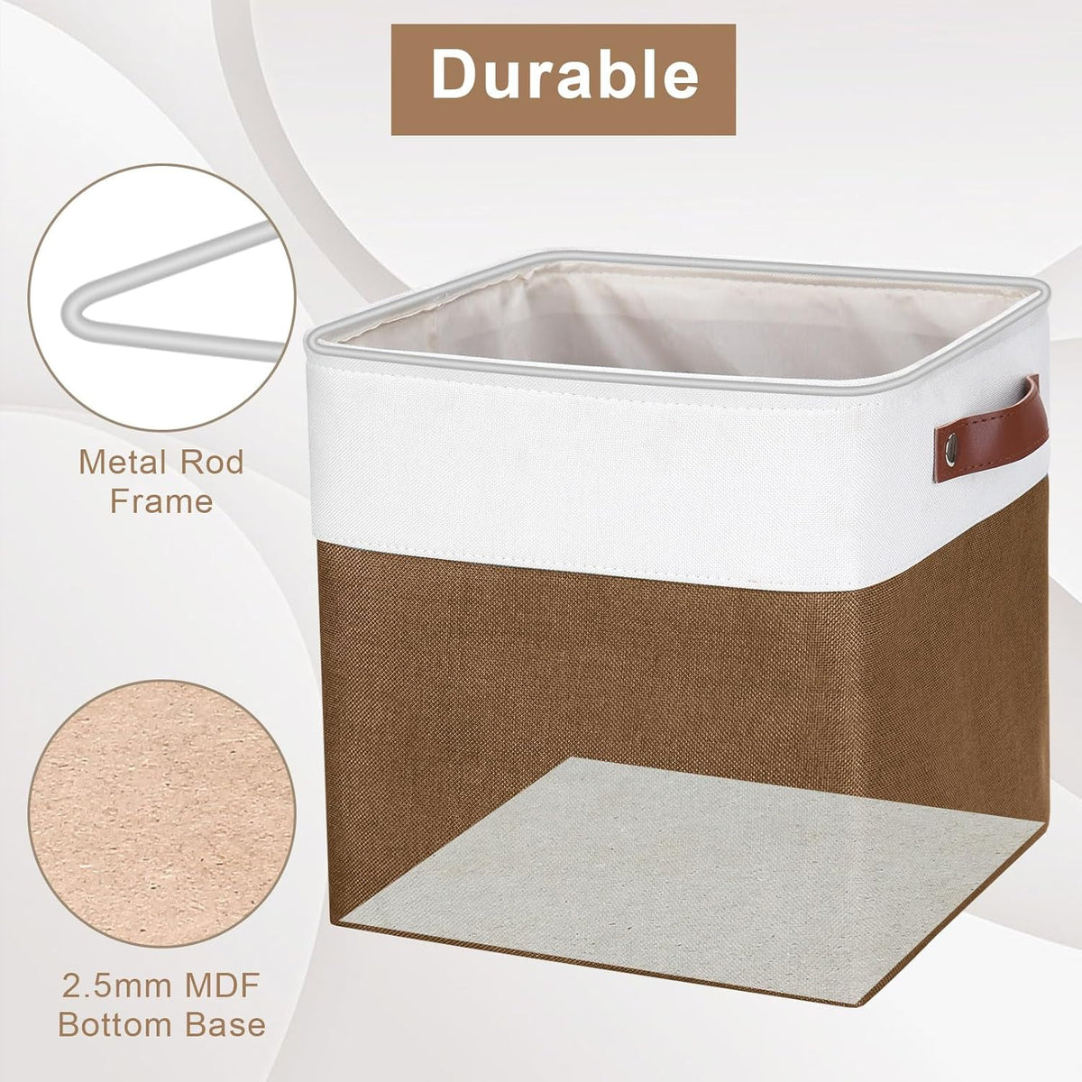 Collapsible Fabric Storage Cubes 11x11 Cube Storage Bins, 4 Pack Closet Baskets Box with Handles