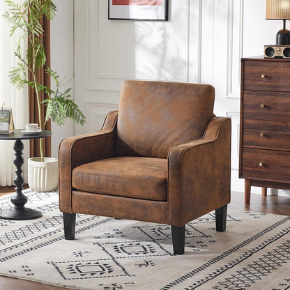 VINGLI Accent Chair for Living Room Chairs Rustic Reading Chair for Bedroom Scooped Arm Chair Mid
